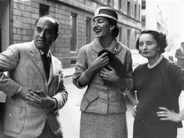 Maria Callas insieme a Biki e a Manolo Hidalgo, 1956