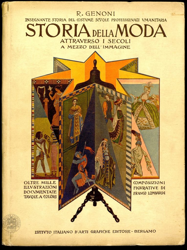 Copertina del libro scritto da Rosa Genoni, "Storia della moda attraverso i secoli"