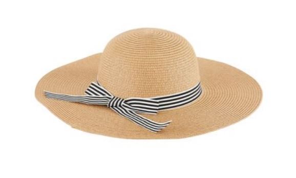 Cappello in paglia con nastro a righe di Petit Bateau