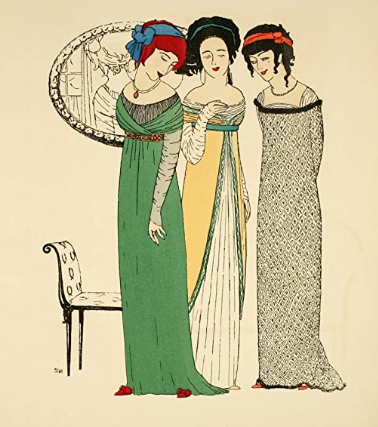 Un'illustrazione tratta da "Les robes de Paul Poiret racontées par Paul Iribe", 1908
